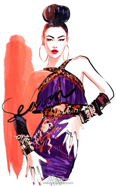 #jjseason插画# #时尚##season插画# ----- @刘雯 @大都市Numero 创刊号双封面时尚大片。