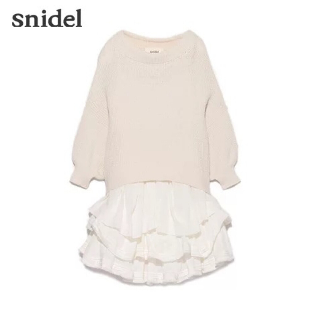 ￼ snidel 2016春夏新品 甜美针织外罩内搭连衣裙