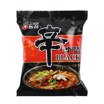 5袋包邮 农心辛拉面黑色black 韩国进口方便面 超辣牛肉拉面泡面