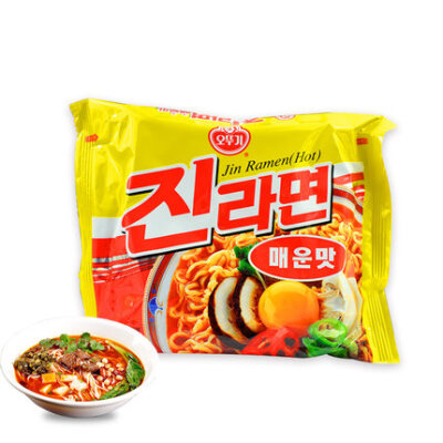 韩国不倒翁 辣味真拉面120g 进口泡面 速食方便面汤面