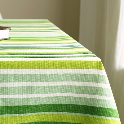 定制
清新绿色条纹桌布棉麻布艺现代田园宜家餐桌布书桌茶几布盖布台布