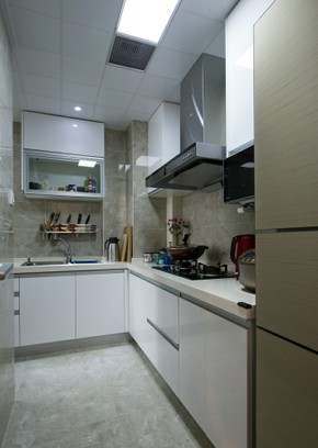黑白现代风格厨房装修实景图