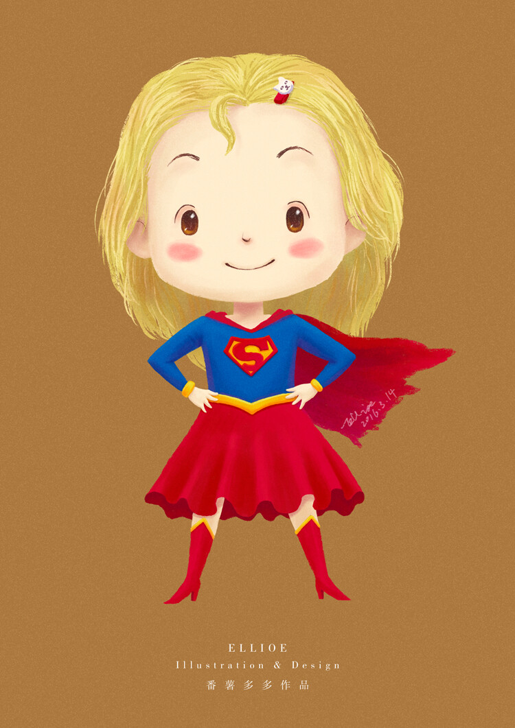 supergirl超能女孩系列插画女超人