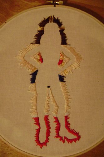 Negative space embroidery