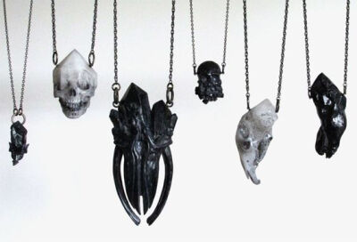 Crystal Ossuary: macabre jewelry by Kristen Philips (floridXfauna)