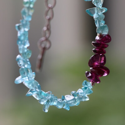 蓝与紫的魅惑。#手链# by 夏家水晶小铺