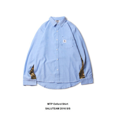 SALUTEAM 2016S/S MTP Oxford Shirt 英式迷彩 拼接 纯色 衬衫