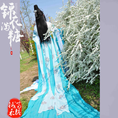 [【锦衣满糖】青色华丽古装cos服 三生三世十里桃花 白浅 素素