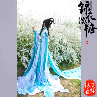 [【锦衣满糖】青色华丽古装cos服 三生三世十里桃花 白浅 素素