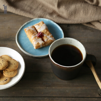 蓝蝴蝶手作【大漠】粗陶咖啡杯\水杯\茶杯\牛奶杯 手工器皿