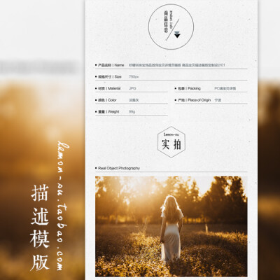 柠檬诉简洁时尚代码宝贝详情页模板 商品宝贝描述模版定制设计02-