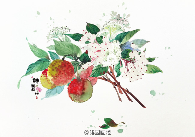 【山气花香无着处,今朝来向画中听】绘师：绯园画姬