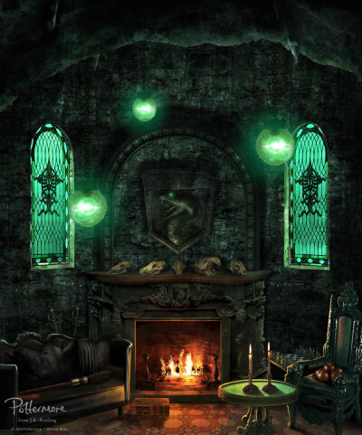 Slytherin Common Room【图源来自Pottermore.com】禁止商用转载