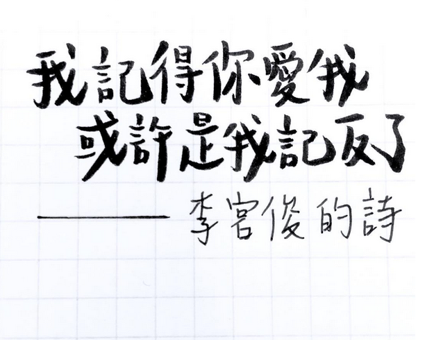 李宫俊的诗（我记得你爱我,或许是我记反了。）手账素材、手账简笔画、手帐排版、手帐本、手写句子、文字图片、文字美图、文字控