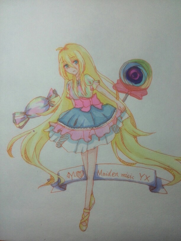 手绘 马克笔 （棒棒糖把整幅画都毁了இωஇ ）