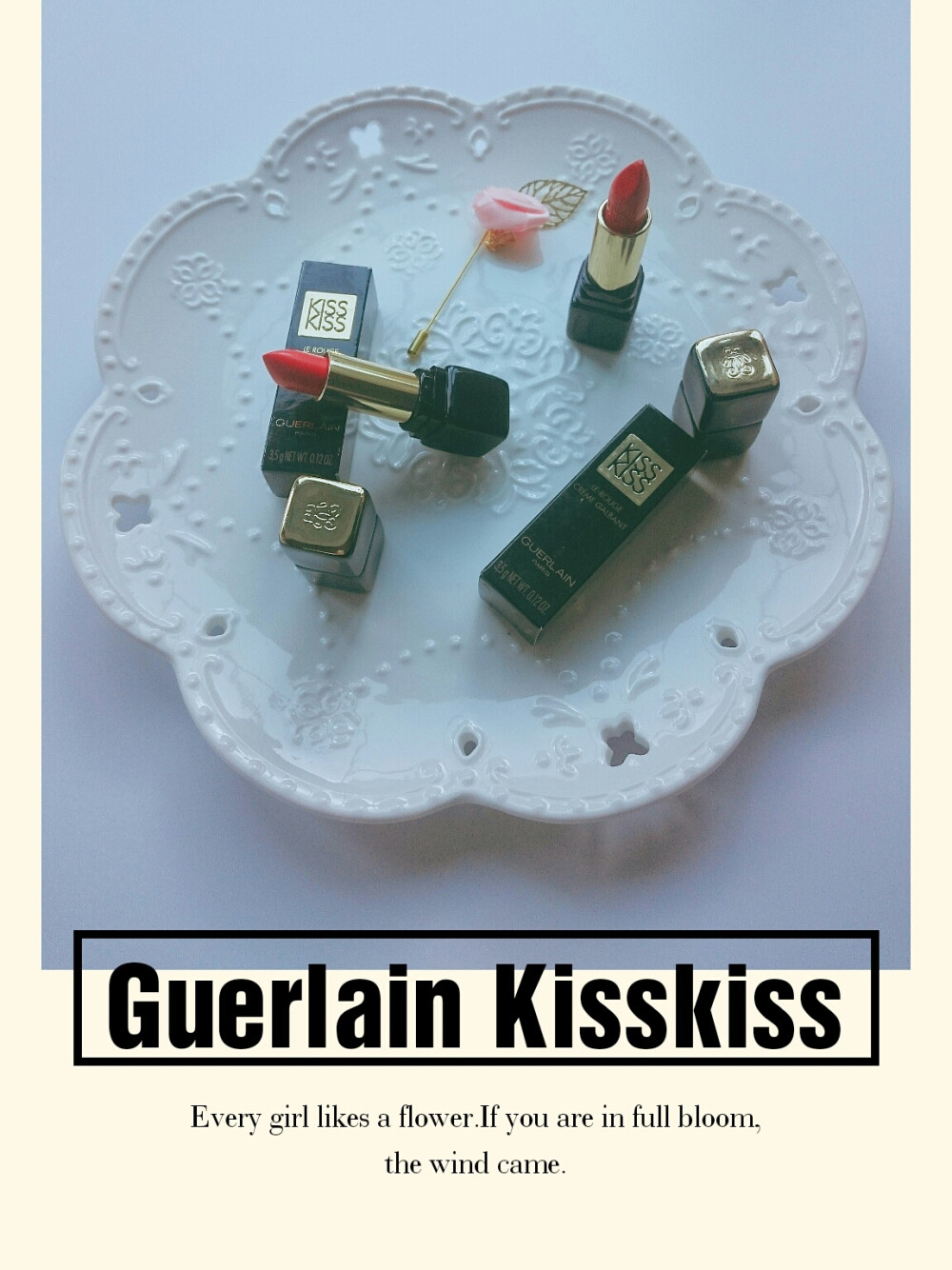 Guerlain 娇兰 Kisskiss 黑管唇膏 我一直都对这个牌子无感 直到杨洋代言 好吧 看你那么会撩妹 我买还不行吗？
Kisskiss的管身设计 来源于魔方 很丑、让我对这个牌子改观的 是唇膏本身的滋润度 着色度和持久度 都非常好 超过了ysl 我以前可是ysl脑残粉 擦这个可以不用遮盖唇色(我唇色浅) 不用抹润唇膏. 一次性买了2个颜色 325#水红色 343#少女粉 之后上试色图 目前中了粉色的毒 最爱343