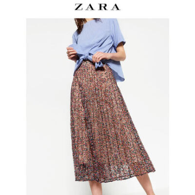 春夏新品 ZARA 女装 印花蕾丝裙 07149240713