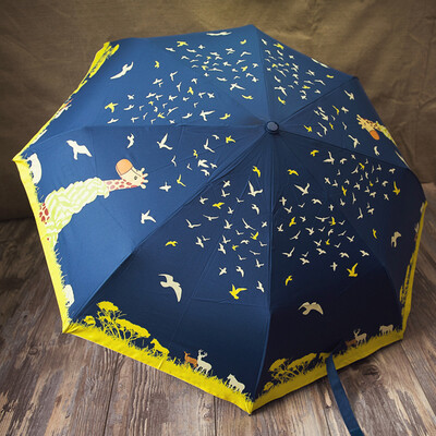 原创非洲动物大草原全自动折叠晴雨伞加固防紫外线两用遮阳伞男女