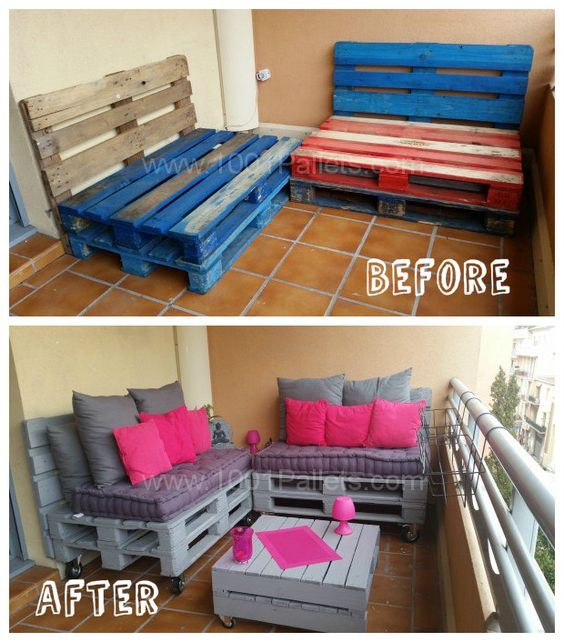 #Balcony, #PalletLounge, #RecycledPallet: