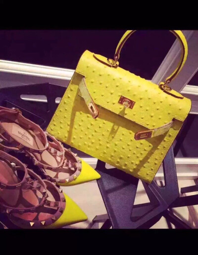 【House Of Hello】鸵鸟纹Ke25#柠檬黄