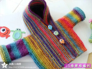一些结构简单、款式别致的儿童毛衣图片欣赏|棒针作品秀 - 15路驿站