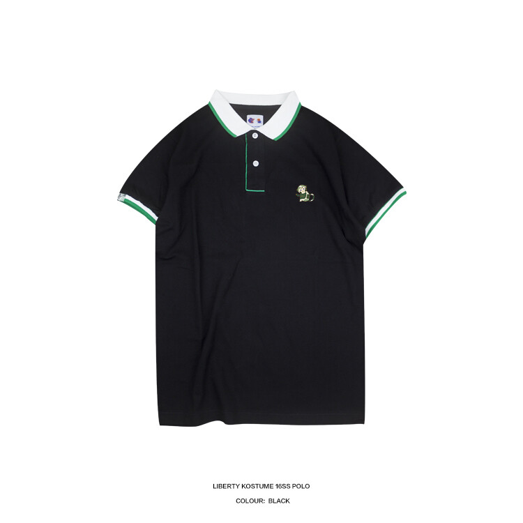 LIBERTY KOSTUME polo 黑绿翻领短袖