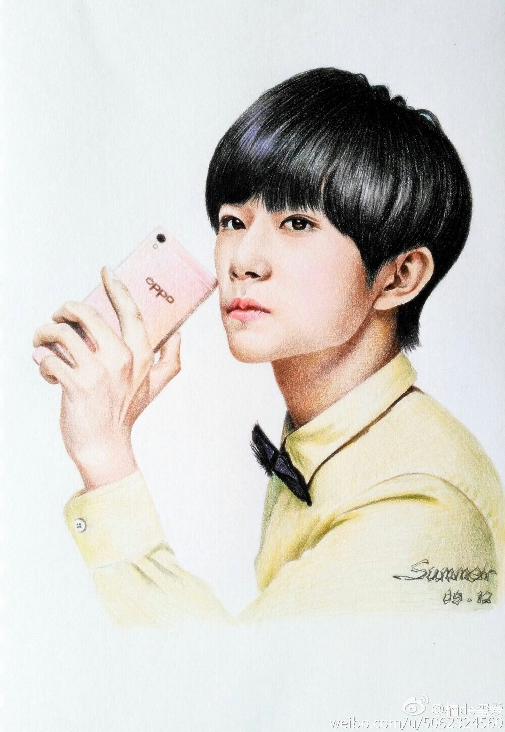 易烊千玺 粉丝手绘（出处见水印）画的超级好看