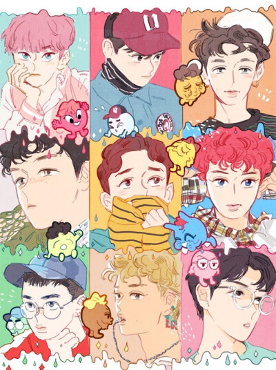 exo,新专辑 漫画手绘