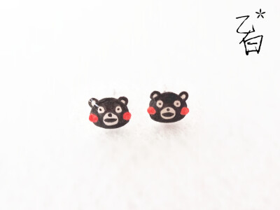 熊本熊 表情 日本可爱卡通角色 吉祥物 动漫周边 热缩片耳钉 乙白创意馆