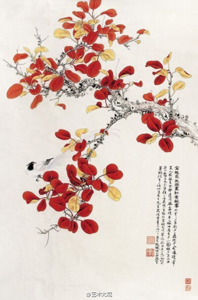 俞致贞工笔花鸟作品欣赏——俞致贞（1915—1995.5.）女，北京人。著名花鸟画家。中国书画函授大学教授，北京工笔重彩画会副会长，擅长工笔花鸟。出版有《荣宝斋画谱——工笔花卉》《工笔花卉、草虫技法》、《美术画…