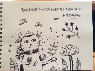 头像 简笔画 黑白 卡通 临摹 手绘 猫咪