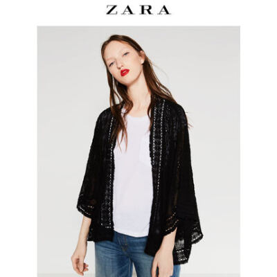 ZARA 女装 黑色蕾丝背心 06819048800