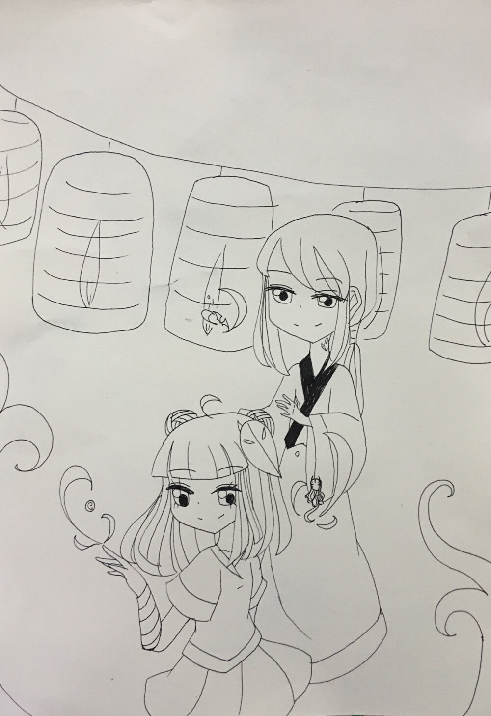 漫画班学生课堂作业 漫画 手绘 动漫 水彩 马克笔 彩色铅笔画 