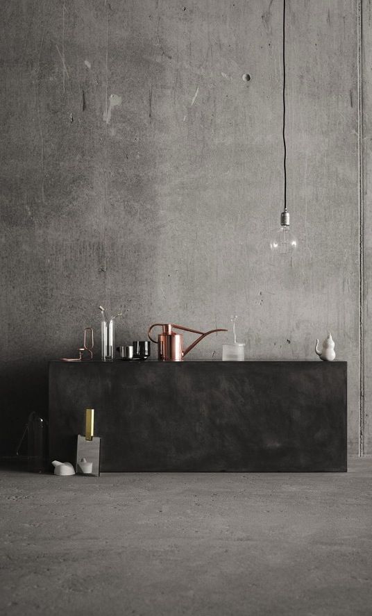 Concrete in the kitchen - via Coco Lapine Design: