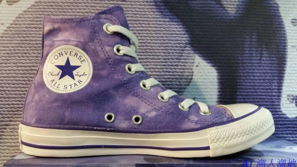 代购 香港正品代购匡威Converse AllStar女款紫色印花帆布鞋142450