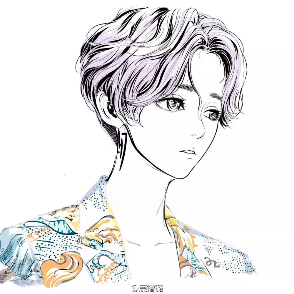 鹿晗 手绘 帅气 美男 头像