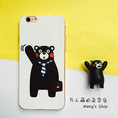 包邮 日本熊本熊可爱透明苹果iPhone6splus手机壳防摔全包软壳