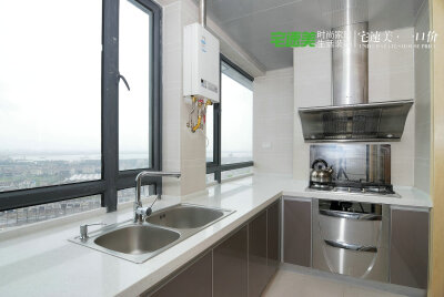 白金湾新中式风格三室两厅新中式厨房装修效果图设计欣赏