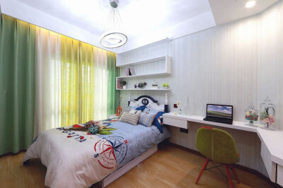 舒适温馨130平现代简约风两室两厅现代简约儿童房装修效果图设计欣赏