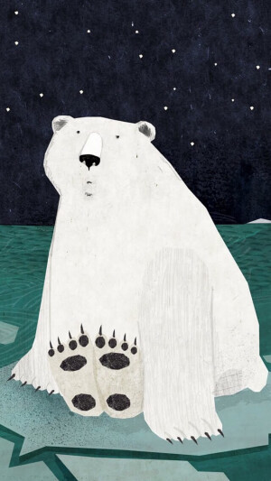卡通北极熊手机壁纸
