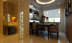 温暖舒适现代简约风格四室两厅现代简约餐厅装修效果图设计欣赏
