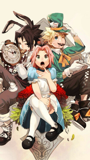 爱丽丝梦游仙境 兔子爱丽丝 疯帽子 宇智波佐助 春野樱 漩涡鸣人  二次元动漫壁纸头像 ——by antique2013106