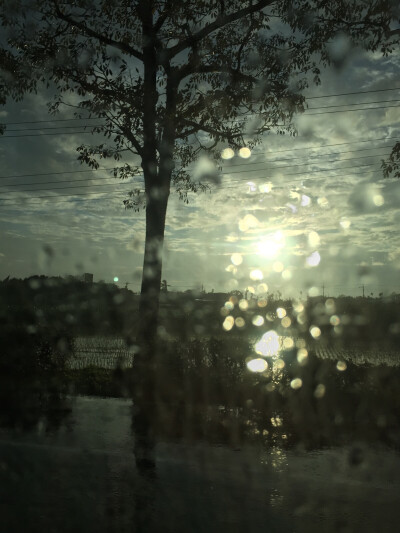 车窗外台湾的雨天