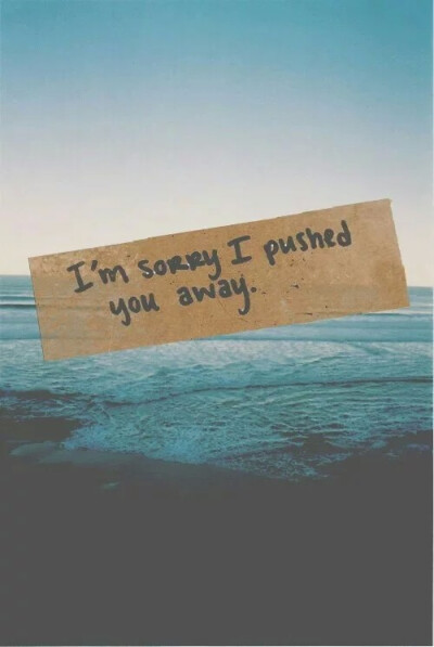 I'm sorry I pushed you away.