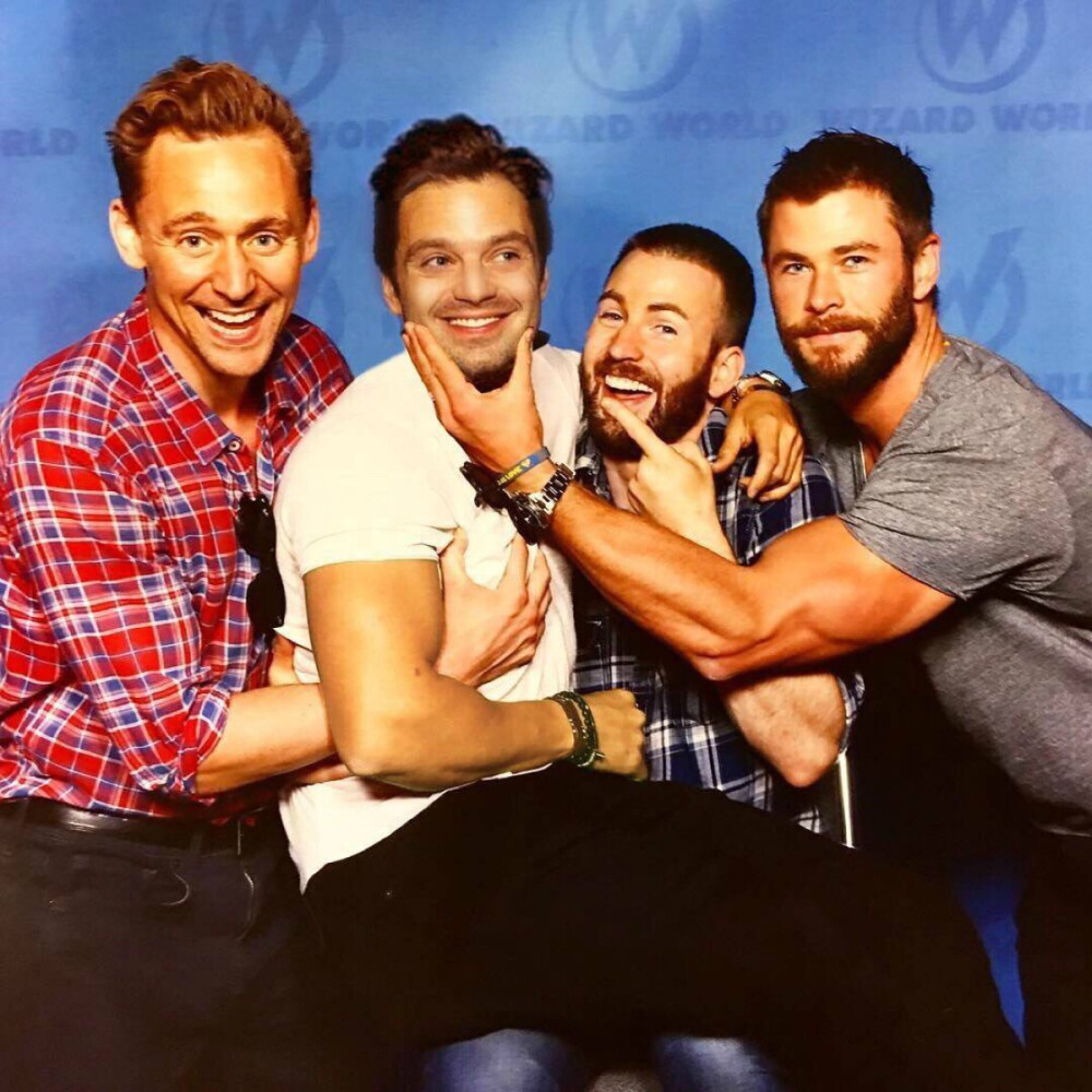 Tom Hiddleston 抖森 Chris Evans 桃总 Sebastian Stan 384 Chris Hemsworth 锤哥