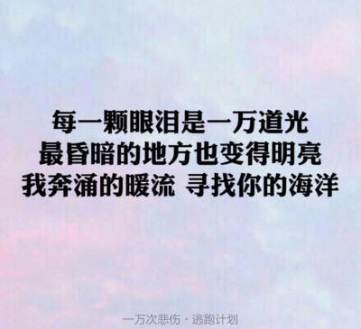 一万次悲伤。最初接触逃跑计划就是夜空中最亮的星，结果听了整张专辑发现其他歌也都不赖。