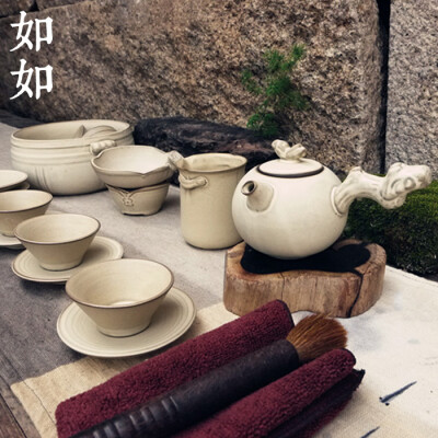 【如】台湾粗陶茶具 整套装手工复古日式紫砂陶土 特价正品