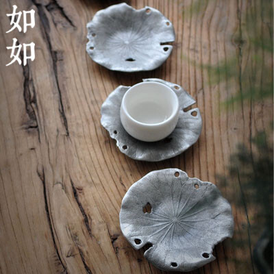 【如】锡杯垫 茶道零配件 茶杯托盘日式茶具壶托壶承 茶席摆件