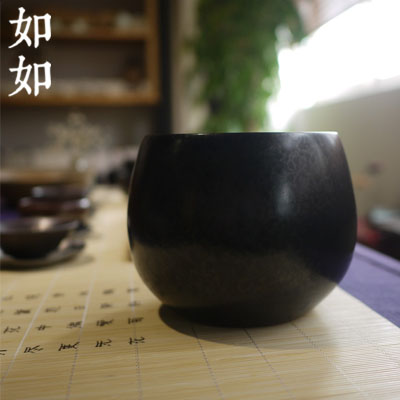 日式抹茶煮茶碗水洗盂茶道純手工粗陶复古简约茶碗泡具建水