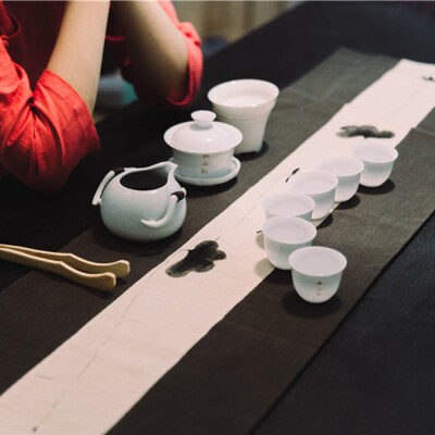 茶席麻布棉麻禅意中式桌旗茶布手绘布艺茶道日式茶垫桌旗